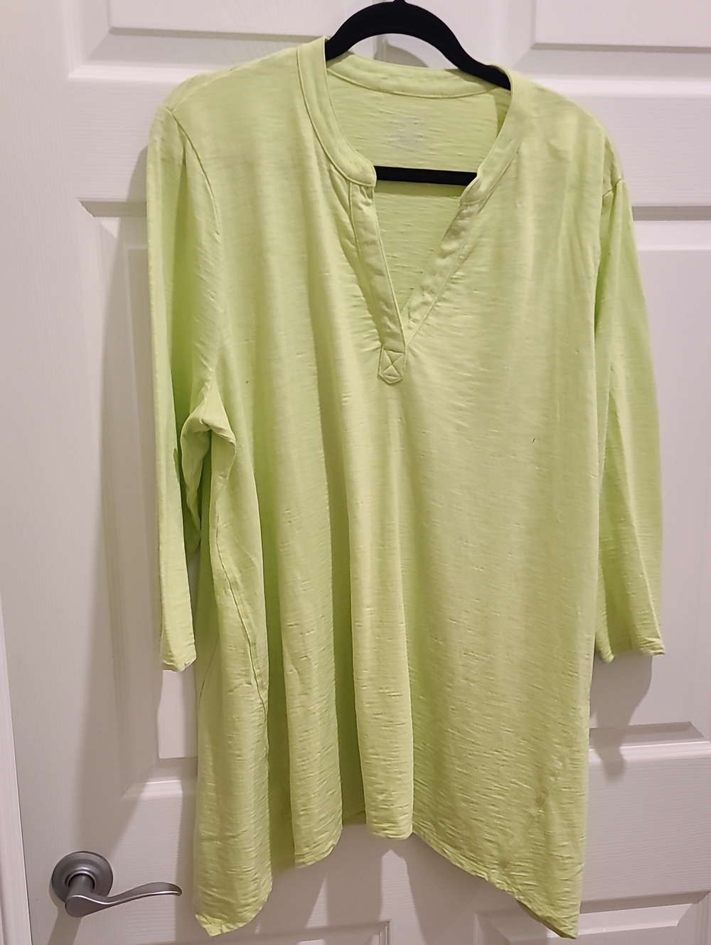 Chico's Bright Lime V-Neck Tunic Top